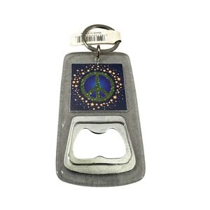 Hillman Peace Sign Bottle Opener Keychain Acrylic Novelty Key Ring‎